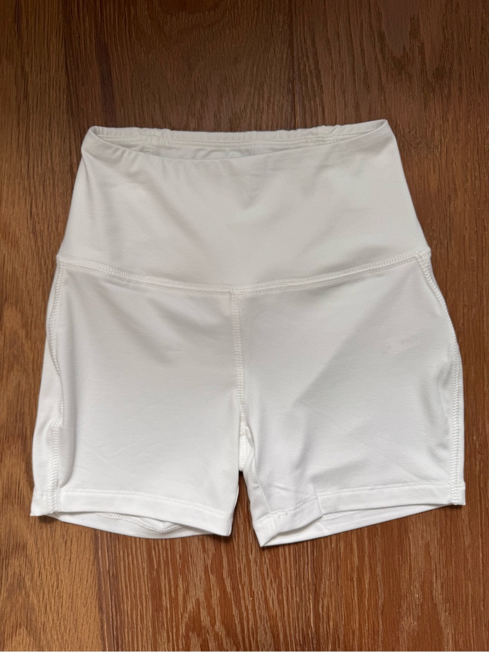 Zenana Outfitters White High-Waist Biker Shorts